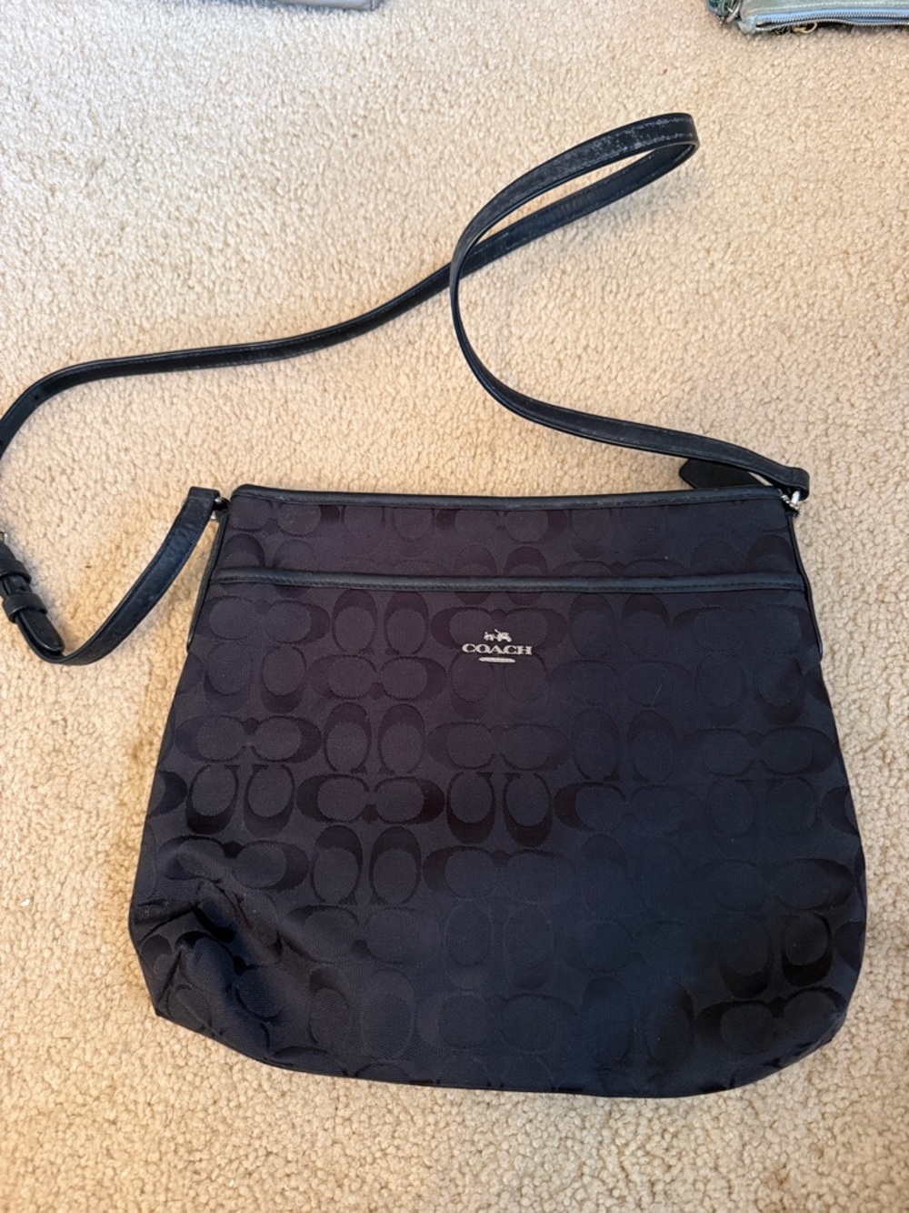 Coach Black Signature Jacquard Crossbody Bag